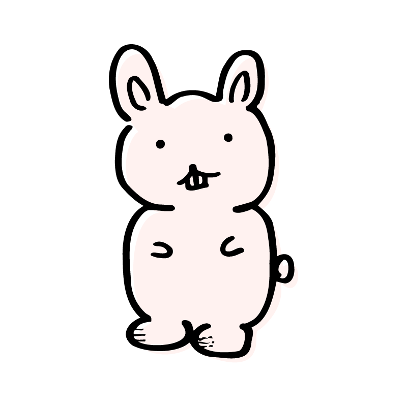 ヘタウマなウサギ（二足歩行・ピンク）