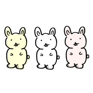 ヘタウマなウサギ（二足歩行・3匹）