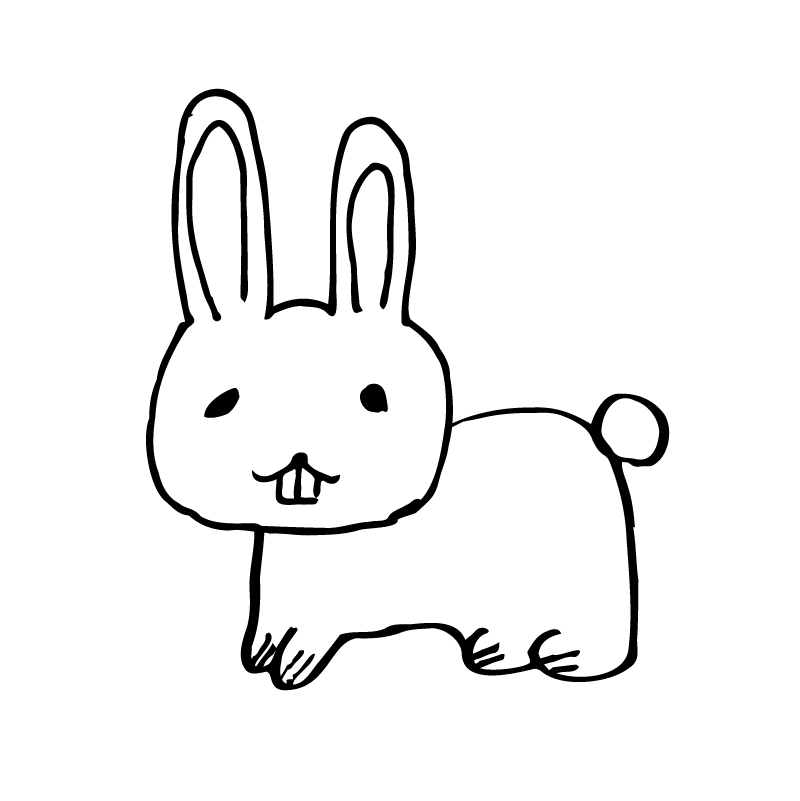 ヘタウマなウサギ（白）