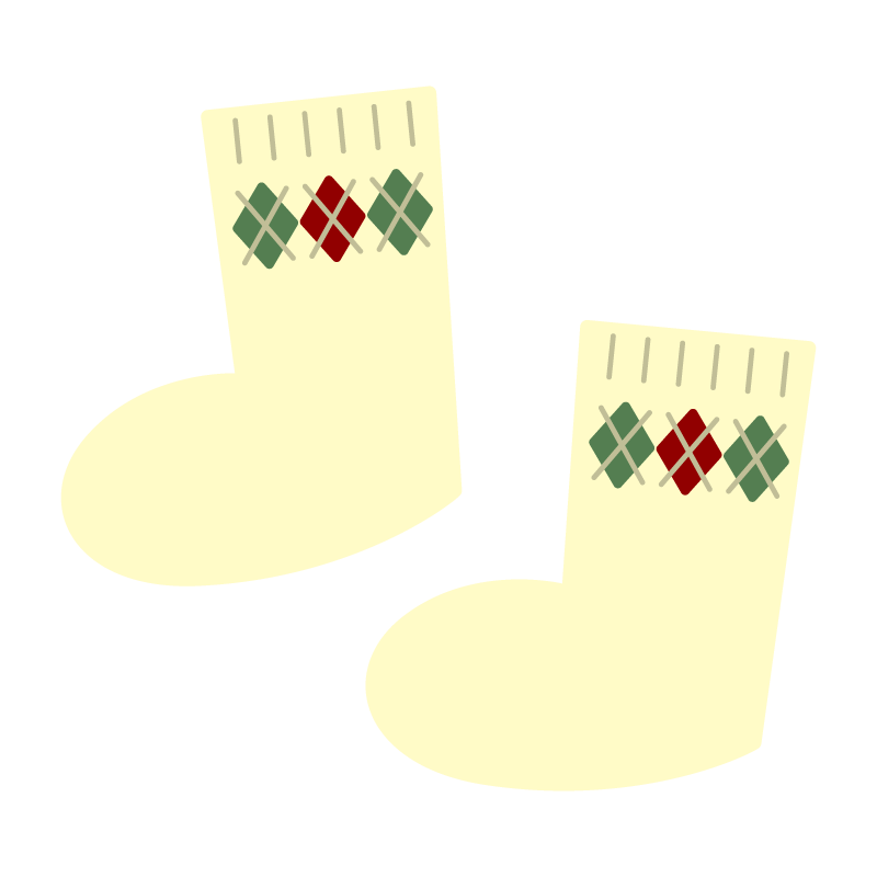 アーガイル柄の靴下（白）