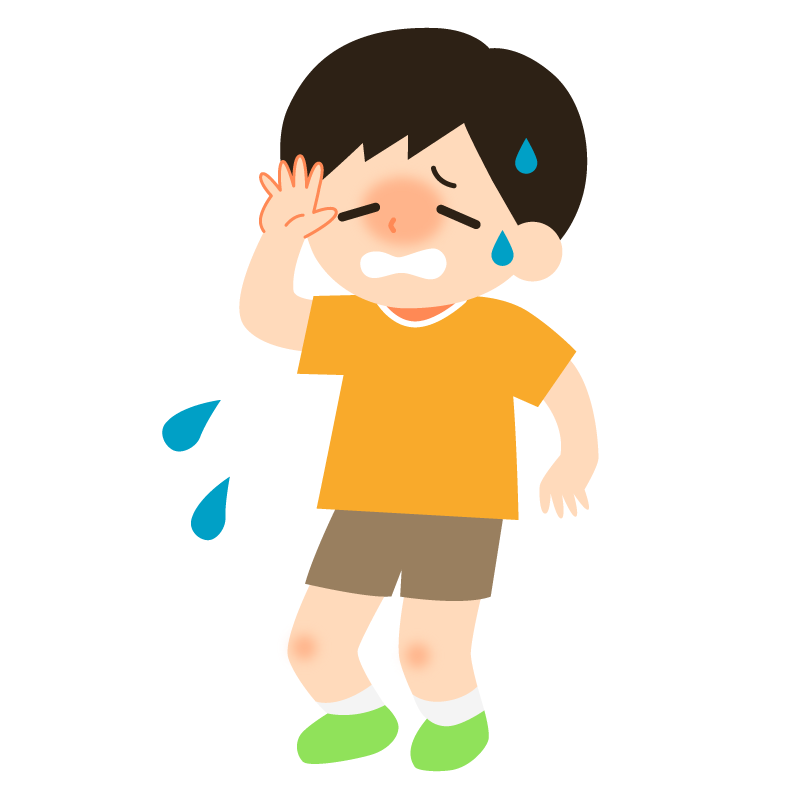 熱中症の男の子（軽度）