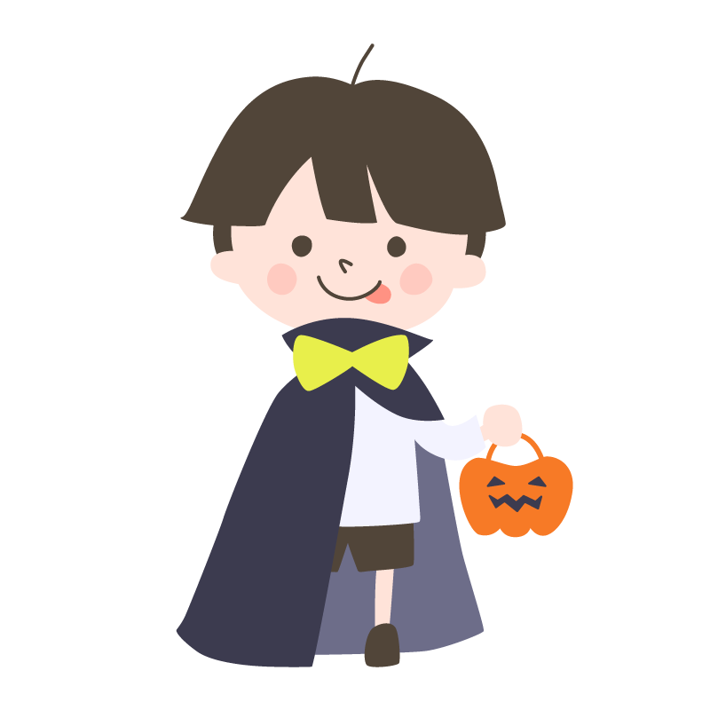 仮装する男の子